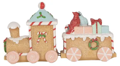 Obrázek produktu pro Dekorační figurka Clayre & Eef, vánoční motiv, vlak, 23x5x12 cm, hnědá, plast