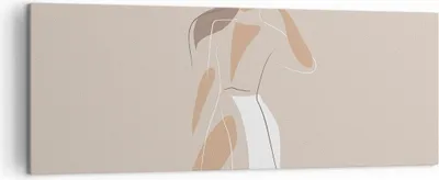 Produktbild von Bild auf Leinwand - Leinwandbild - Einteilig - Minimalismus Frau Buntstift - 140x50cm - Wand Bild - Wanddeko - Wandbilder - Leinwanddruck - Bilder - Wanddekoration - Leinwand bilder - AB140x50-4603