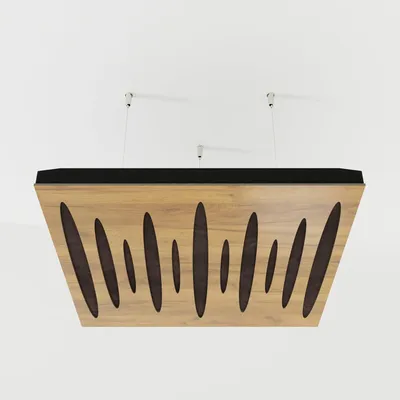 Produktbild von 4er-Set Akustik-Deckenpaneele PULSAR Samt 50x50x5 cm, Eiche/Braun