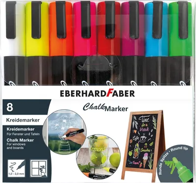 Obrázok produktu pre EBERHARD FABER 558308 EBERHARD FABER kriedové fixky 1 – 2 mm, balenie po 8 ks