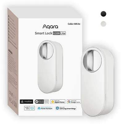 Zdjęcie produktu dla Aqara U200 Lite, Inteligentny zamek do drzwi, Bluetooth, Biały, Litowo-jonowa (Li-Ion), 7,4 V, -15 - 55 °C