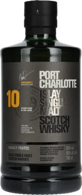 Image de Bruichladdich Port Charlotte 10 ans Heavily Peated Islay Single Malt Scotch Whisky en coffret cadeau | 50 % vol | 0,7 l