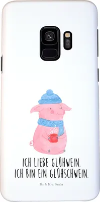 Produktbild von Mr. & Mrs. Panda Samsung Galaxy S9 Handyhülle Schwein Glühwein - Weiß - Geschenk, Weihnachten, Punsch, Cover, Handy Schutzhülle, Case, Glühschwein, Weihnachtsmarkt, Hülle