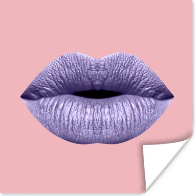 Produktbild von MuchoWow® Poster Lippen - Pastell - Rosa 100x100 cm - Babyzimmer
