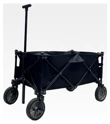 Produktbild von Zusammenklappbarer Bollerwagen mit drehbaren Vollrädern und stabiler Bodenplatte, max. 80 kg