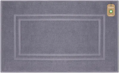 Zdjęcie produktu dla Lavea® Mata łazienkowa 50x80 cm, dywanik łazienkowy Bali z bawełny, antypoślizgowa mata łazienkowa, dywanik łazienkowy o dużej chłonności, 100% bawełna organiczna GOTS, frotte premium, jasnoszary