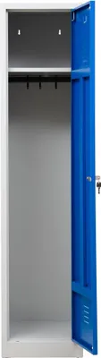 Produktbild von Gürkan Spind lichtgrau, enzianblau 104912, 1 Schließfach 40,0 x 50,0 x 180,0 cm