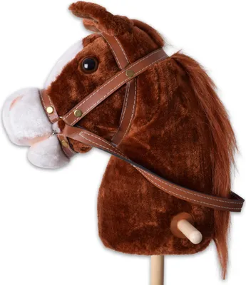 Produktbild von TE-Trend Kuscheltier Steckenpferd Spielpferd Pferd zum Reiten mit Rollen und Sound