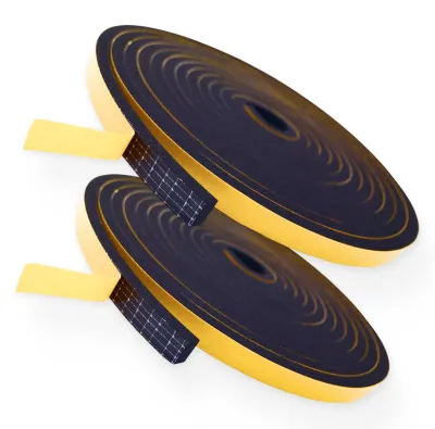 Immagine prodotto di Nastro sigillante adesivo, 10 mm x 6 mm, nero, per porte e finestre, 2 rotoli