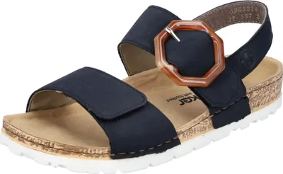Produktbild von Rieker Damen Sandale Slingback Klettverschluss Deko-Schnalle 69853, Größe:37 EU, Farbe:Blau