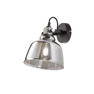 Produktbild von Metall Wandleuchte Vintage Schwarz Chrom 1 Licht E27