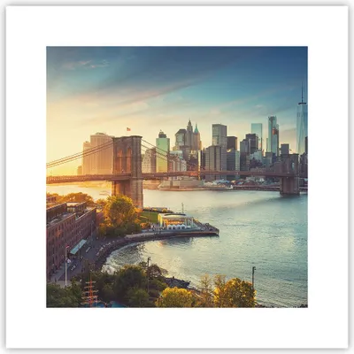 Produktbild von Poster - Poster ohne Rahmen - New York Brücke - 30x30 cm - Wand Bild - Wanddeko - Wandbilder - Kunstposter - Wandposter - Bilder - Kunstdruck - Wanddekoration - Wandbild - P2XAC30x30-4047