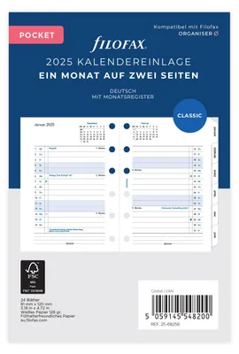 Produktbild von Filofax Pocket 1Mo/2S tabbed (deutsch)2025