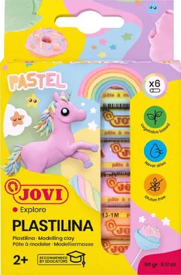 Produktbild von Jovi Knete PLASTILINA farbsortiert 6 Farben je 15.0 g