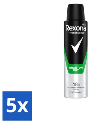 Produktbild von 5 x Rexona Men Quantum Dry Deodorant Spray - 150 ml - Vorteilspackung - 5 Stücke