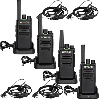 Obrázek produktu pro Retevis RT668 Vysílačka s náhlavní soupravou, PMR446 bez licence, VOX squelch, dobíjecí vysílačka, 16 kanálů CTCSS / DCS-TOT, vysílačka pro školy