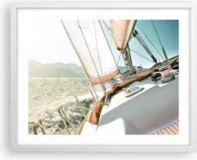 Produktbild von Gerahmtes Poster - Weißer Rahmen - Yacht Segeln So - 50x40 cm - Wand Bild - Wanddeko - Wandbilder - Kunstposter - Wandposter - Bilderrahmen - Bilder - Kunstdruck - Wanddekoration - P2WAA50x40-4847