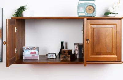 Produktbild von Hängeschrank Kiefer Vollholz massiv Eichefarben 024- Abmessung 50 x 120 x 60 cm (H x B x T)
