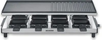 Produktbild von SEVERIN Raclette mit antihaftbeschichteter Grillplatte RG 2375 RG 2375 aus Edelstahl, schwarzsilber Raclette Raclette Mit Antihaftbeschichteter Grillplatte Raclette Grill Tischgrill