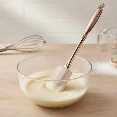 Obrázek produktu pro Orion | Stěrka na těsto - 29,5 cm - Žáruvzdorná - Silikon - Kuchyňská špachtle béžová flexibilní