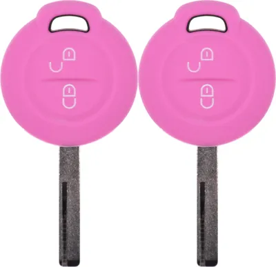 Produktbild von 2x Auto Schlüssel Silikon Schutz Hülle  Rosa kompatibel mit Mitsubishi Colt VI Smart Forfour 454 2 Tasten Funk Fernbedienung