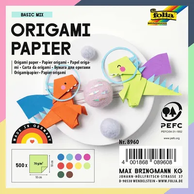 Immagine prodotto di Folia 8960 Faltblätter 10 x 10 cm - 10 Farben sortiert, 500 Blatt, 70g/qm