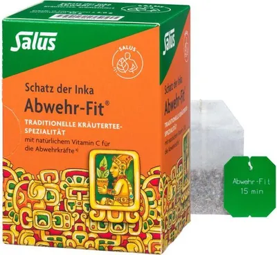 Produktbild von Salus Abwehr-Fit Kräutertee mit Lapacho + Vitamin C (15 Filterbeutel)