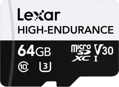 Obrázek produktu pro Lexar paměťová karta 64GB High-Endurance microSDHC/microSDXC™ UHS-I cards, (čtení/zápis:100/35MB/s) C10 A1 V30 U3