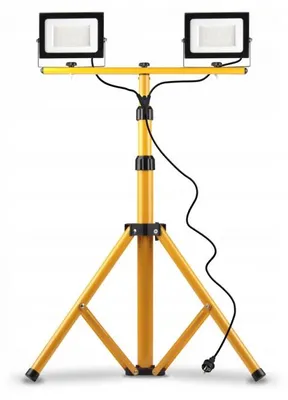 Image de Pronett RJ4931 Projecteur LED de chantier avec trépied, 2 x 50 W, 160 cm