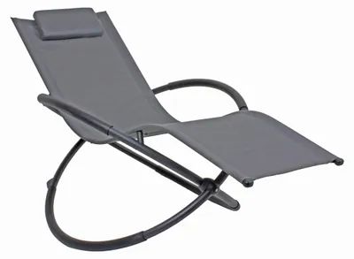 Produktbild von Schaukelliege AMIRA Stahl Grau Kunststoff | Sonnenliege Relaxliege Gartenliege