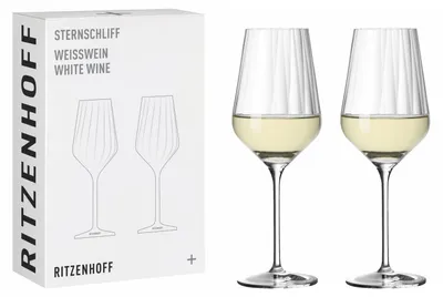 Immagine prodotto di Ritzenhoff Weißweinglas 2er-Set Sternschliff 002, Kristallglas, 380 ml, 3671002