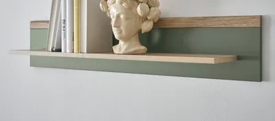 Produktbild von Wandboard "Juna" in Salbei und Eiche Wandregal skandinavisch 107 cm