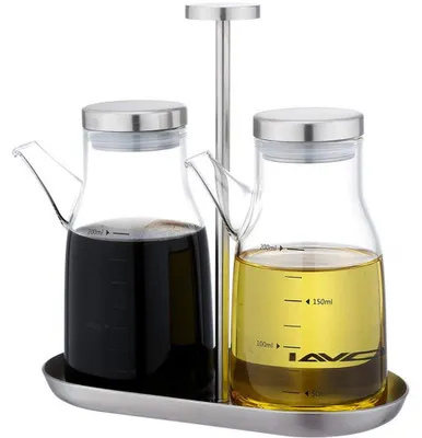 Öl-Dispenserflasche 200 ml, 2er-Set, Borosilikatglas, tropffrei