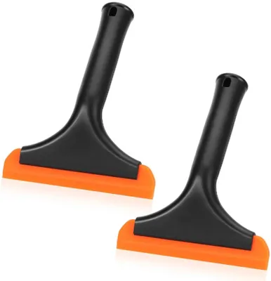 Produktbild von 2 Stück  Duschabzieher - Silikon-Fensterabzieher - 15cm - Ideal für Auto und Haushalt - für Glas, Badezimmer, Küche, Spiegel und Autofenster – Schwarz
