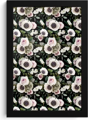 Produktbild von MuchoWow® MuchoWow® Gerahmtes Poster Blumen - Anemone - Collage 20x30 cm - Poster mit zchwarzem Bilderrahmen - Drucken - Bilder Poster im Rahmen