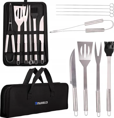 Immagine prodotto di Accessori Barbecue Set Di Posate 9In1 +Etui Bbq Acciaio