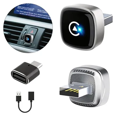 Produktbild von Wireless Adapter für Android Auto und CarPlay 5.8 GHz WLAN automatische Verbindung USB C USB A kompatibel mit iOS und Android