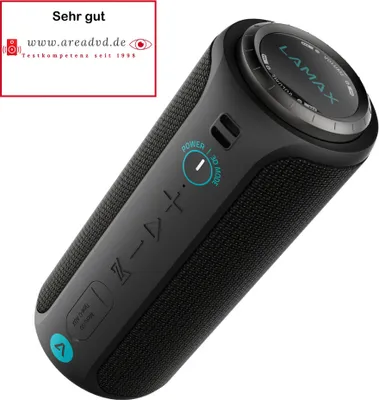 Produktbild von Lamax Sounder2, Kabelloser Lautsprecher, Tragbar, 360° Klang, Bluetooth 5.0, Gesamtleistung 30 W, Wasserdichtigkeit IP67, Betriebszeit 12 Stunden