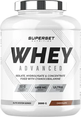 Image de Whey protéine - Superset Nutrition - 100% WHEY PROTEINE ADVANCED (2kg) - Saveur Chocolat