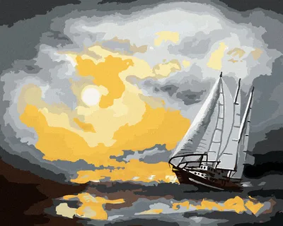 Produktbild von Zuty - Malen nach Zahlen - SEGELSCHIFF AUF DEM MEER NACH EINEM STURM (D. RUSTY RUST), 40x50 cm, mit Keilrahmen (bereits gespannt)