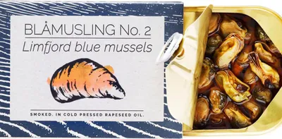 Produktbild von FANGST BLÅMUSLING No. 2: Geräucherte Limfjord-Miesmuscheln in Rapsöl