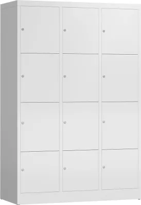 Produktbild von ClassiX Schließfachschrank signalweiß X-523437, 12 Schließfächer 118,5 x 50,0 x 180,0 cm