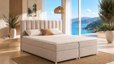 Produktbild von Best For Home Trinity K-10 Boxspringbett| Bett mit Bettkasten Bonellfederkern inkl. Topper | Polsterbett 180x200 mit Lieferung bis zur Bordsteinkante