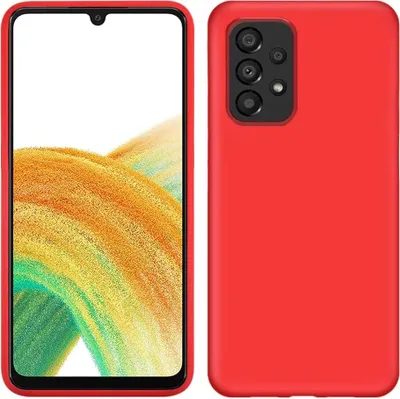 Produktbild von Galaxy A33 5G Hülle, Flüssig Silikon Weich Gummi Schutzhülle für Samsung Galaxy A33 5G Rot
