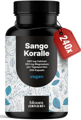 Produktbild von Bloom Naturals Sango Meereskoralle 240 Kapseln, 660mg Calcium
