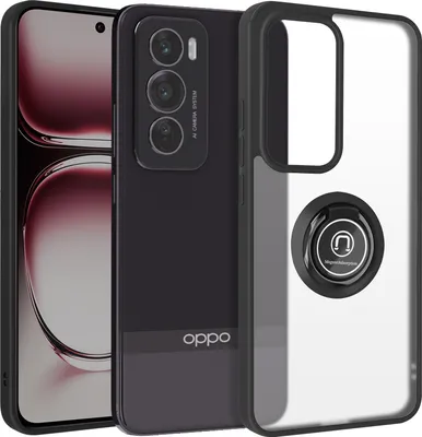 Image de Avizar, coque de protection pour Oppo Reno 12 Pro avec anneau magnétique, finition mate, noir