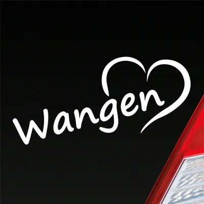 Produktbild von Auto Aufkleber Wangen Herz Stadt City Liebe Love Heimat 18,5x8 cm Weiss Matt Sticker Heckscheibenaufkleber