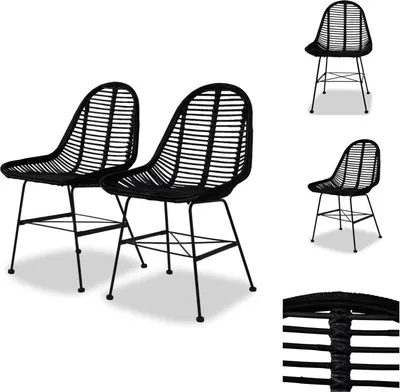 Imagen del producto de vidaXL: 2 sillas de comedor, ratán natural, color - Sillas de comedor