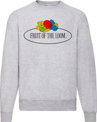 Produktbild von Fruit of the Loom Classic Raglan Sweat mit Vintage-Logo auf der Brust