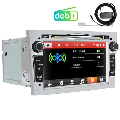Produktbild von DAB+ Autoradio GPS NAVI SWC BT DVD Für Opel Astra H Corsa C/D Vectra C Zafira Silber
